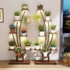 Giantex Plant Stand Indoor with Grow Lights, 8-Tier 62″ Tall Corner Metal Plant Shelf for Multiple Plants, Decorative Curved Flower Display Rack for Living Room, Home, Balcony, Patio (1)(2 Pack)