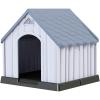 Giantex Plastic Dog House for Small Medium Large Sized Dogs, Waterproof Ventilated Pet Kennel with Elevated Floor for Indoor Outdoor, Easy to Assemble, All Weather Pet Dog House Puppy Shelter