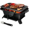 Giantex Portable Hibachi Grill, Double-sided Cast Iron Grill with Air Regulating Door & Fire Gate, Grate Lifter, Ideal for Outdoor Picnic, Camping & Backyard Barbecue Cooking(Rectangle Grill)