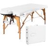 Giantex Portable Massage Table Lash Bed, Massage Bed Spa Bed Height Adjustable w/Face Cradle & Carry Case, Professional Facial Salon Tattoo Table for Spa Beauty Salon Home Use (White)