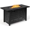 Giantex Propane Fire Pit Table, 42 Inch 60,000 BTU Rectangular Gas Fire Table w/Waterproof Cover, Outdoor Electronic Ignition Firepit Table w/Lava Rock for Courtyard Balcony Garden Terrace(Black)
