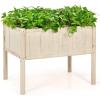 Giantex Raised Garden Bed, Elevated Wood Planter Box, Planter Raised Beds, with Legs & Black Liner, Planting Raised Beds, Herb Vegetable Flowers Growing Container, Easy Assembly (1)