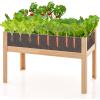 Giantex Raised Garden Bed, Elevated Wood Planter Box, Standing Garden Bed Kit w/Legs & Storage Shelf for Vegetable Flower Herb, Outdoor Use for Patio Backyard, Natural(47″x23″x31″)