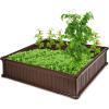 Giantex Raised Garden Bed, Elevated Wood Planter Stand, Garden Grow Box Kit W/Legs for Vegetable, Flower, Herb – Outdoor Planter W/Shelf for Garden, Patio, Backyard – Natural(Brown)