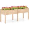 Giantex Raised Garden Bed, Elevated Wood Planter Stand, Garden Grow Box Kit W/Legs for Vegetable, Flower, Herb – Outdoor Planter W/Shelf for Garden, Patio, Backyard – Natural(Natural)