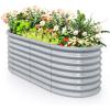 Giantex Raised Garden Bed, Planter for Flower Vegetables, Outdoor Plant Box Patio Backyard, Easy Assembly (48.5”Lx48.5”Wx12”H, Brown)(Gray)
