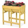 Giantex Raised Garden Bed, Planter for Flower Vegetables, Outdoor Plant Box Patio Backyard, Easy Assembly (48.5”Lx48.5”Wx12”H, Brown)(Yellow)
