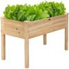 Giantex Raised Garden Bed on Wheels, Wood Planter Box with Legs, Liner, Drain Holes, Elevated Garden Bed for Vegetables, Standing Garden Container for Backyard, Patio, 47.5″ LX 23.5″ WX 33″ H(49″x23″x30″)
