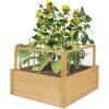 Giantex Raised Garden Bed with Fence, Wood Planter Raised Bed with Critter Guard Fence, 9 Grids Plant Container, Outdoor Plant Box for Garden Patio Backyard Balcony (42″ Lx42 Wx32.5 H)(42″LX42″WX32.5″H)