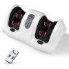 Giantex Shiatsu Foot Massager Machine for Feet, Nerve Pain Therapy Spa Gift Deep Kneading Rolling Massage for Leg Calf Ankle, Electric Shiatsu Foot Massager w/Remote, 4 Modes, Gray(White)