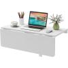 Giantex Wall Mounted Folding Table, 31.5″ x 23.5″ Wood Murphy Desk Drop-Leaf Table, Space Saving Foldable Floating Desk, Wall Desk Fold Down for Small Spaces, Study, Bedroom, Bathroom (Gray)(White)