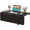 Giantex Wall Mounted Folding Table, 31.5″ x 23.5″ Wood Murphy Desk Drop-Leaf Table, Space Saving Foldable Floating Desk, Wall Desk Fold Down for Small Spaces, Study, Bedroom, Bathroom (Gray)(Brown)