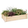 Giantex Wooden Raised Garden Bed with 2 Planter Boxes & Dividers, 90″x25″x10″ Raised Bed for Flowers Vegetables Fruits Herbs Gardening Planting, Outdoor Garden Box for Patio Backyard Lawn (1)(48″x24″x10″)