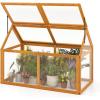 Ginatex Wood Cold Frame Greenhouse, Portable Raised Flower Planter Protection with Transparent Openable Roof, Small Indoor Outdoor Hot House for Garden Sunroom Balcony, 36”x33”x23”(40”x21”x28”)