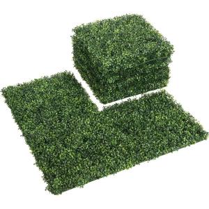 Giantex 12PCS 20x20inch Artificial Boxwood Panels, 33.3 Square Feet Faux Greenery Wall Privacy Hedge Screen for Wedding Decorations Fence Backdrop, Outdoor Patio Garden Topiary Hedge Protective Screen(Green Boxwood)