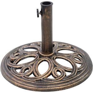 Giantex 18″ Round Umbrella Base Stand 23Lbs Cast Iron Market Patio Outdoor Deck Porch Lawn Garden Heavy Duty Patio Umbrella Base Stand