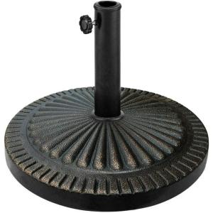 Giantex 31.5 lbs Patio Market Umbrella Base, Heavy Duty Cast Iron Resin Outdoor Stand, Vintage Garden Umbrella Holder, Umbrella Holder for Deck Porch Lawn Garden(Black)