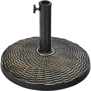 Giantex 40 lbs Patio Umbrella Base, 21.5″ Round Market Umbrella Stand for 1.5”-1.9” Umbrella Poles, Heavy Duty Resin Base with Metal Support Holder for Deck Garden Poolside (40 lbs)(22.0 Pounds)