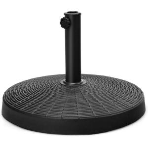 Giantex 40 lbs Patio Umbrella Base, 21.5″ Round Market Umbrella Stand for 1.5”-1.9” Umbrella Poles, Heavy Duty Resin Base with Metal Support Holder for Deck Garden Poolside (40 lbs)(49.0 Pounds)