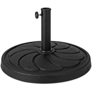 Giantex 40 lbs Patio Umbrella Base, 21.5″ Round Market Umbrella Stand for 1.5”-1.9” Umbrella Poles, Heavy Duty Resin Base with Metal Support Holder for Deck Garden Poolside (40 lbs)(40.0 Pounds)