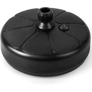 Giantex 40lbs Fillable Umbrella Base, Water and Sand Filled Umbrella Stand, Fits 1.5″ Patio Umbrella Pole, Round HDPE Weighted Market Table Umbrella Holder for Outdoor Deck Garden (14.5 inch)