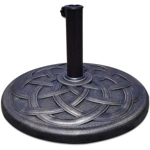 Giantex 43lbs Patio Market Umbrella Base, Heavy Duty Outdoor Stand, Cast Iron Umbrella Holder for Garden Beach, Classic Round Umbrella Standing Deck Porch
