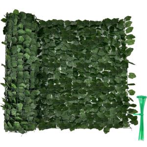Giantex 4PCS Artificial Ivy Privacy Fence Screen, 118″ x 39.4″ Artificial Hedges Fence Faux Ivy Vine Greenery Wall, Outdoor Privacy Fence Covering for Yard Garden Patio Decoration, Dark Green)(Dark Green)