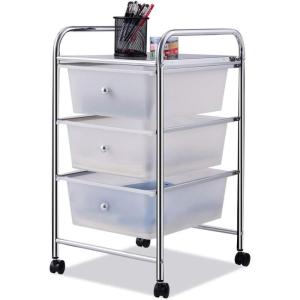 Giantex 6 Storage Drawer Cart Rolling Organizer Cart for Tools Scrapbook Paper Home Office School Multipurpose Mobile Utility Cart (Beige & Yellow)(Clear White)