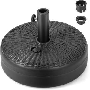 Giantex 75lbs Fillable Umbrella Base, 20 inch Water and Sand Filled Umbrella Stand, Fit 1.5″-1.9″ Umbrella Pole, HDPE Weighted Market Table Umbrella Holder for Outdoor Deck Garden Poolside(66.0 Pounds)
