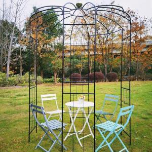 Giantex Birdcage Shape Gazebo – 9.4′ H x 6.8′ W Metal Arch Trellis for Climbing Plants Clematis Vines, French Style Pergola Pavilion Garden Arbor for Weddings Photoshoots Ceremony Party Outdoor Decor