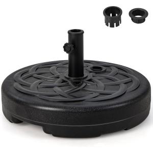 Giantex Fillable Umbrella Base, 22 inch Umbrella Stand Water and Sand Filled, Up to 102lbs, Fit 1.5″-1.9″ Umbrella Pole, HDPE Weighted Market Table Umbrella Holder for Outdoor Deck Garden