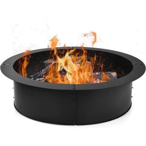 Giantex Fire Ring Heavy Duty Thick Solid Steel Fire Pit Liner 36-Inch Outer/30-Inch Inner Diameter, DIY Fire Pit Rim Above or In-Ground for Outdoor, Patio, Backyard