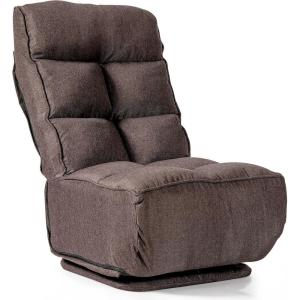 Giantex Folding Floor Gaming Chair, 360-Degree Swivel Lazy Sofa Floor Chair w/ 6 Adjustable Positions, Tufted Linen Cushion, Video Gaming Chair for TV, Reading Foldable Floor Sofa (Coffee)