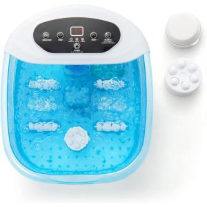 Giantex Foot Spa with Heat and Massage – Feet Bath Soak Tub w/Bubble, Vibration, Removable Pedicure Stone, Massage Beads, Auto Shut-Off, Relieve Feet Stress, Pedicure Foot Soaker Tub (Blue)(Blue)