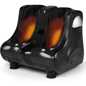 Giantex Foot and Calf Massager with Heat – Shiatsu Foot Massager Machine with Vibration, Deep Kneading, 3-Level Intensity Modes, Electric Foot Massager for Tired Feet, Leg, Calf Pain Relief (Red)(Black)