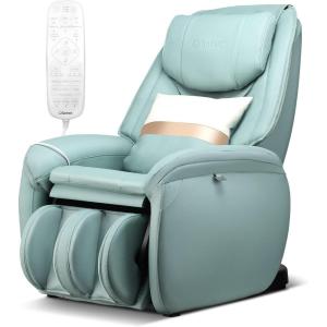 Giantex Full Body Massage Chair, Zero Gravity SL Track Electric Recliner with Reversible Footrest, Back Heater, Wheels & Pillow, Shoulder Detection, Calf Airbag, No Installation, Free Indoor Delivery(Green)
