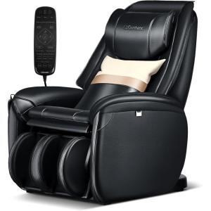 Giantex Full Body Massage Chair, Zero Gravity SL Track Electric Recliner with Reversible Footrest, Back Heater, Wheels & Pillow, Shoulder Detection, Calf Airbag, No Installation, Free Indoor Delivery(Black)