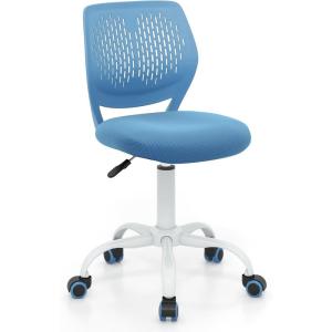 Giantex Kids Desk Chair, Adjustable Children Study Chair, Swivel Armless Mesh Task Student Chair, Child Desk Chair with Adjustable Height & Lumbar Support Computer Chair (Blue)(Blue)