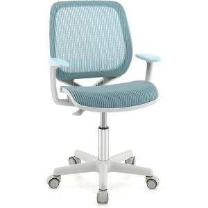 Giantex Kids Desk Chair, Children Armrest Computer Chair with Sit-Lock Wheels, Ergonomic Kids Office Chair with Waterfall Seat, Rolling Swivel Mesh Study Desk Chair for Girls Boys (Purple)(Blue)