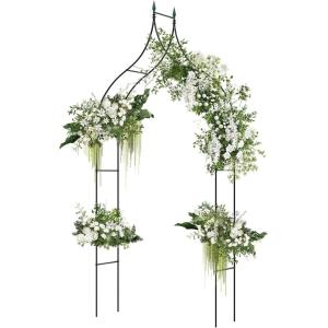 Giantex Metal Garden Arch Trellis – 9.5 FT Wedding Arbor for Ceremony, Garden Arbor for Climbing Plants Rose, Gothic Style Outdoor Archway for Lawn Backdrop Backyard Party Decoration