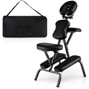 Giantex Portable Light Weight Massage Chair Travel Massage Tattoo Spa Chair w/Carrying Bag(Black)