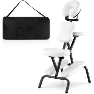 Giantex Portable Light Weight Massage Chair Travel Massage Tattoo Spa Chair w/Carrying Bag(White)