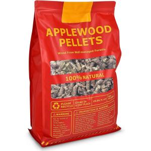 Giantex Premium Apple Wood Pellets, All Natural Hardwood Pellets with Fruity Flavour for Grilling Smoking Bake Roast BBQ, 100% Pure Apple Wood Pellets for Smoker Grill Pizza Oven, 20 lb. Bag