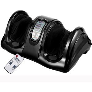 Giantex Shiatsu Foot Massager Machine for Feet, Nerve Pain Therapy Spa Gift Deep Kneading Rolling Massage for Leg Calf Ankle, Electric Shiatsu Foot Massager w/Remote, 4 Modes, Gray(Black)