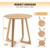 Giantex 24″ Round End Table, Mid Century Modern Side Table with Adjustable Foot Pads, Sofa Couch Accent Table, Small Coffee Table for Small Space Living Room, Nightstand for Bedroom (Natural)(Natural)