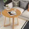 Giantex 24″ Round End Table, Mid Century Modern Side Table with Adjustable Foot Pads, Sofa Couch Accent Table, Small Coffee Table for Small Space Living Room, Nightstand for Bedroom (Natural)(Natural)