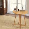 Giantex 24″ Round End Table, Mid Century Modern Side Table with Adjustable Foot Pads, Sofa Couch Accent Table, Small Coffee Table for Small Space Living Room, Nightstand for Bedroom (Natural)(Natural)