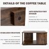 Giantex 32” Square Coffee Table, 2-Tier Wooden Table with Storage Shelf, Industrial Home Accent Table, Mid-Century Center Table Ideal for Living Room, Study Room(Rustic Brown)(Rustic Brown)