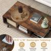 Giantex Coffee Table with Storage, Mid Century Modern Center Table for Living Room, Rectangle Tea Table with Open Storage Shelf & Floor-Anti-Scratching Tapered Metal Legs, Rustic Brown (Rustic Brown)(Rustic Brown)