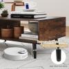 Giantex Coffee Table with Storage, Mid Century Modern Center Table for Living Room, Rectangle Tea Table with Open Storage Shelf & Floor-Anti-Scratching Tapered Metal Legs, Rustic Brown (Rustic Brown)(Rustic Brown)